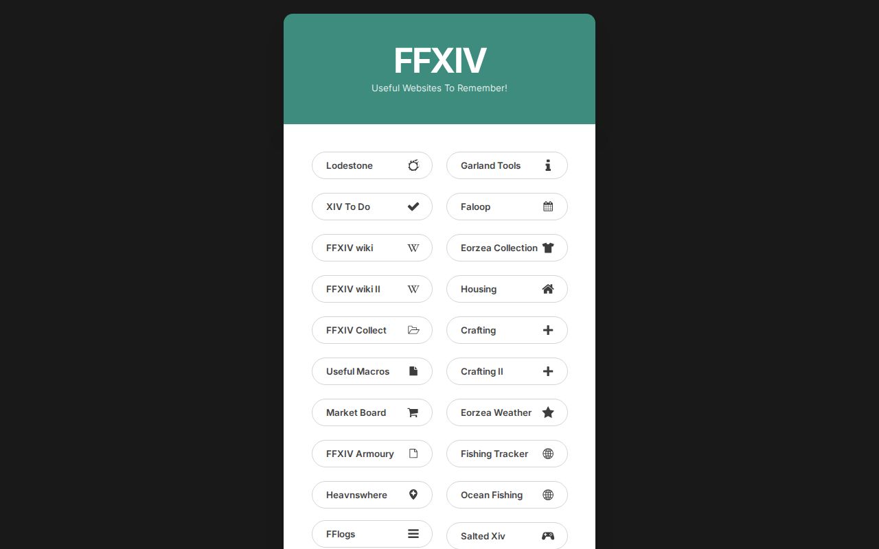 FFXIV Useful Websites